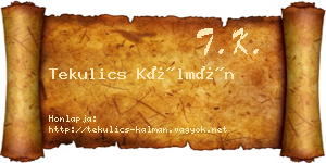 Tekulics Kálmán névjegykártya