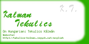 kalman tekulics business card