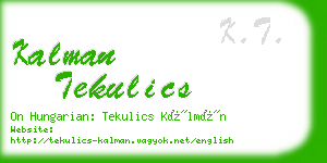 kalman tekulics business card